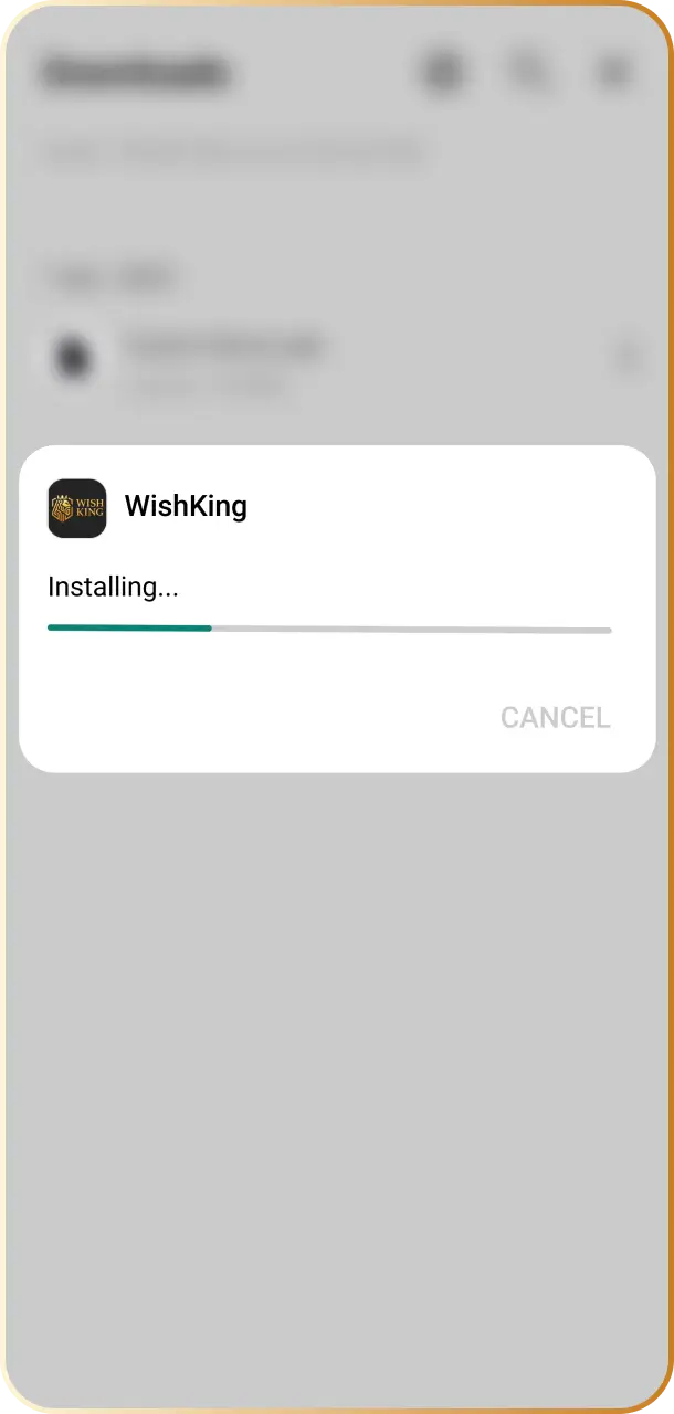 Confirm the prompt to complete the app installation process on your device for WishKing Canada.