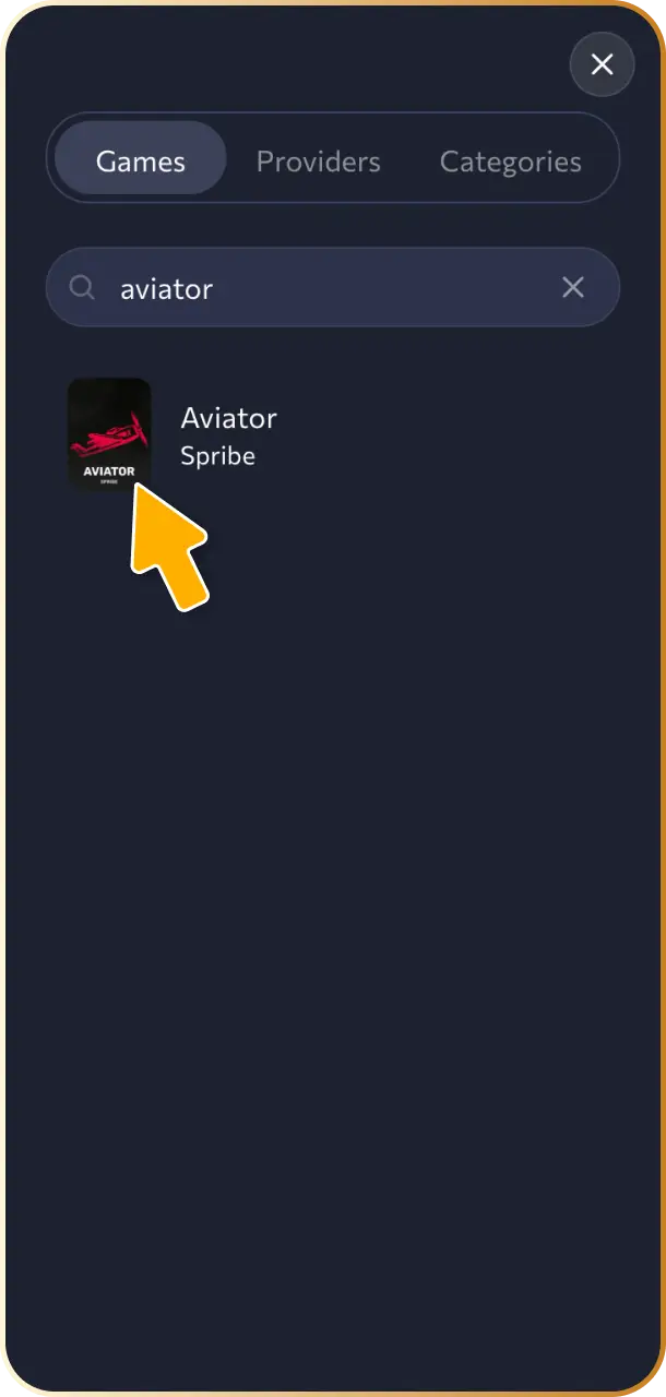 Locate the Aviator crash game in the main casino menu or search bar at WishKing Canada.