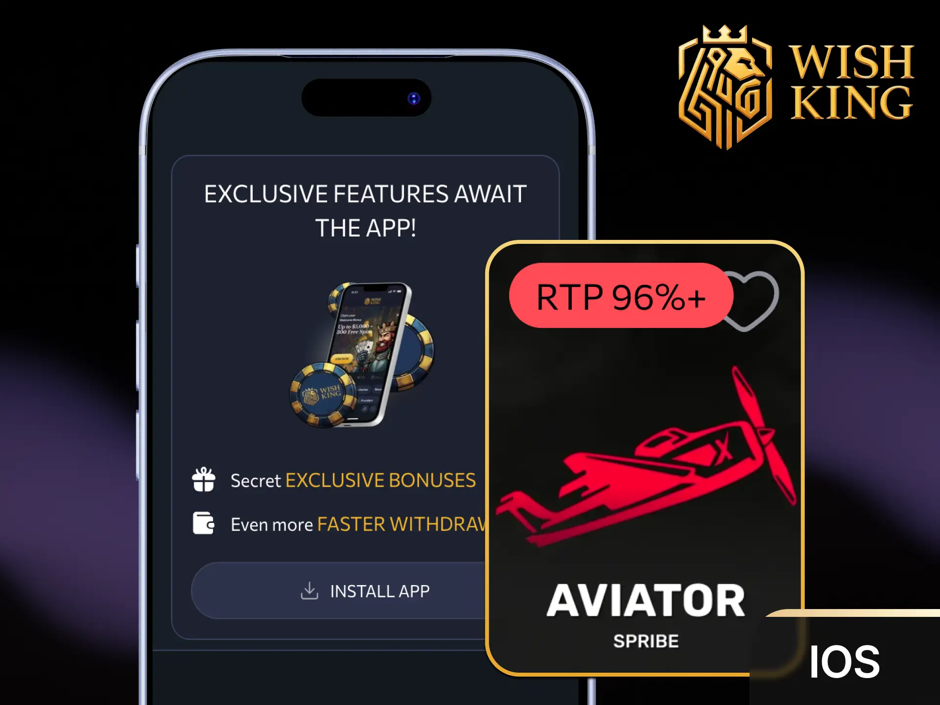 Install the Web App or iOS mobile shortcut to enjoy Aviator on iPhone and iPad at WishKing Canada.