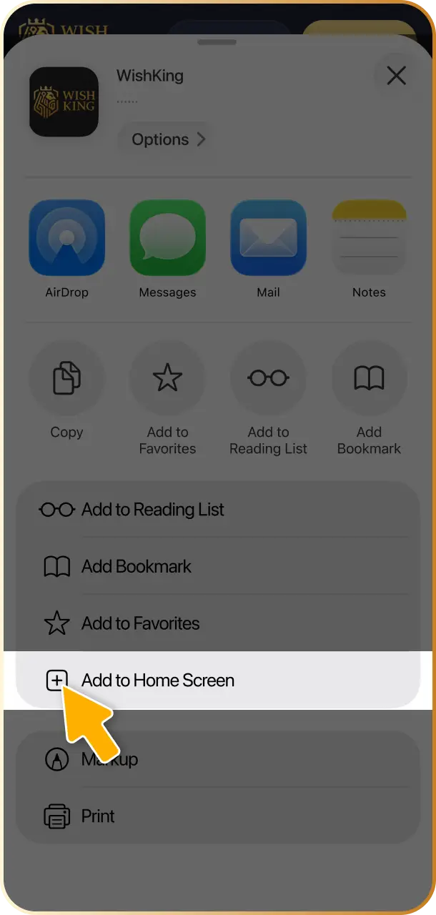 Install the progressive web app (PWA) directly onto your mobile device for WishKing Canada.