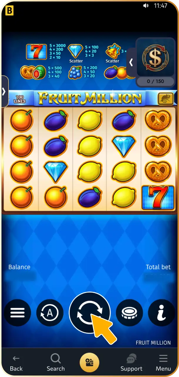 Adjust and set your stake size per spin according to your preferred bankroll strategy at WishKing Canada.