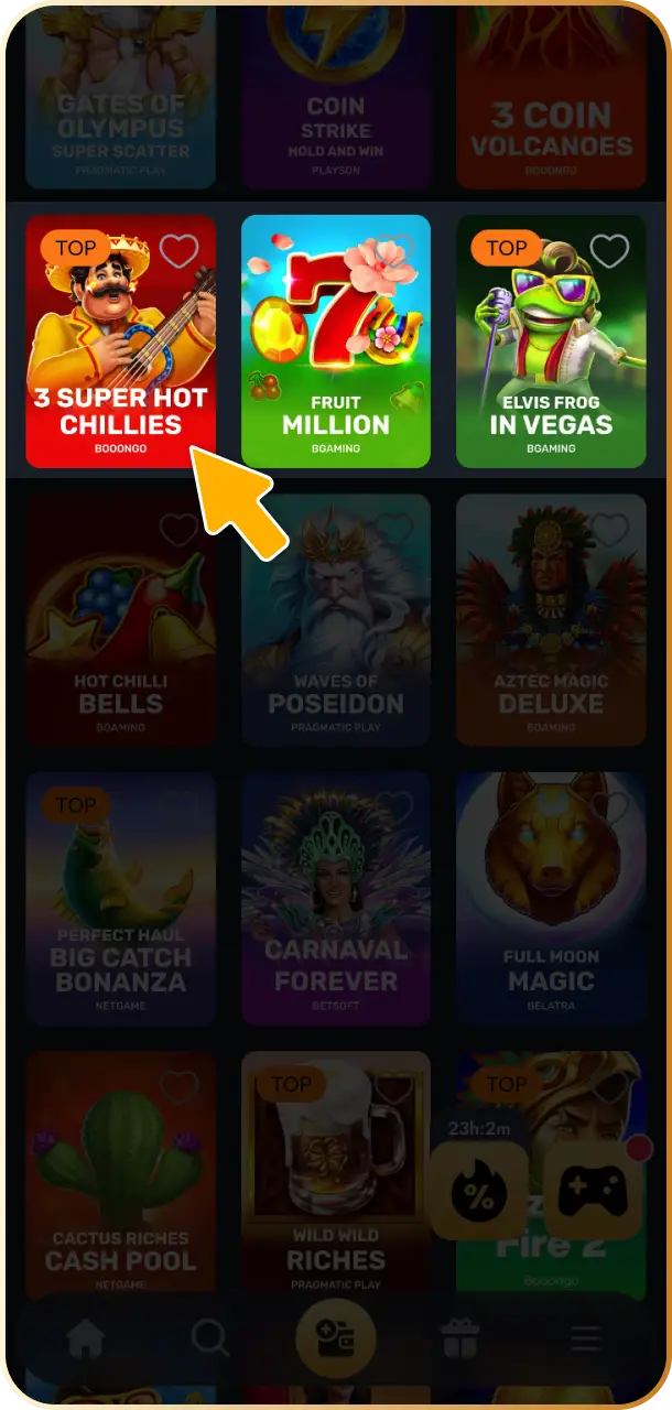 Choose your preferred slot title from the curated collection of real money games at WishKing Canada.